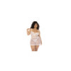 2 en 1 Nuisette et ensemble 2 pièces grande taille en dentelle et résille transparente 